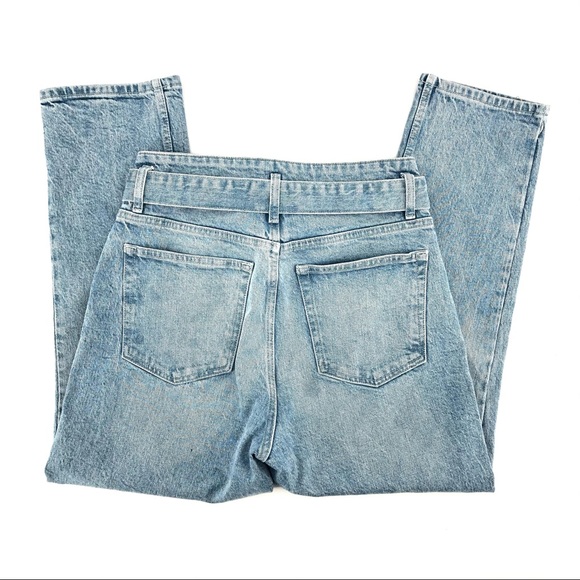 Topshop Blue Tie Waist High Rise Light Wash Jeans - Picture 3 of 8